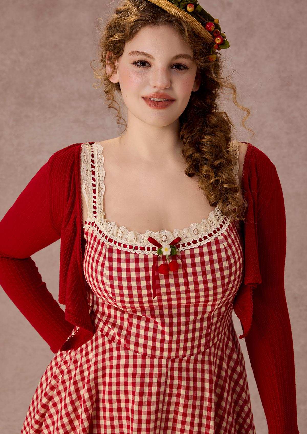 Curve&amp;Plus Afternoon Berry Tea Dress