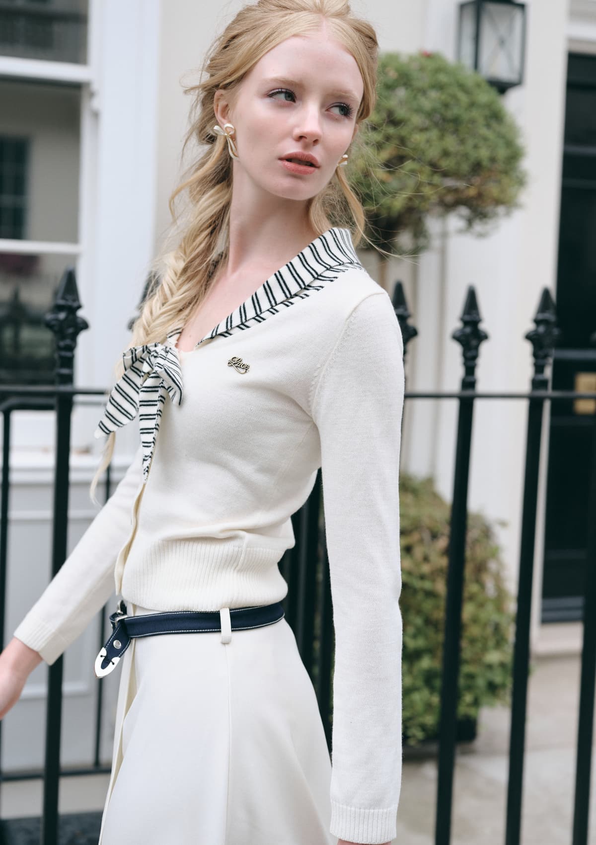 Lundenwic Love Letter Striped Wool Sweater