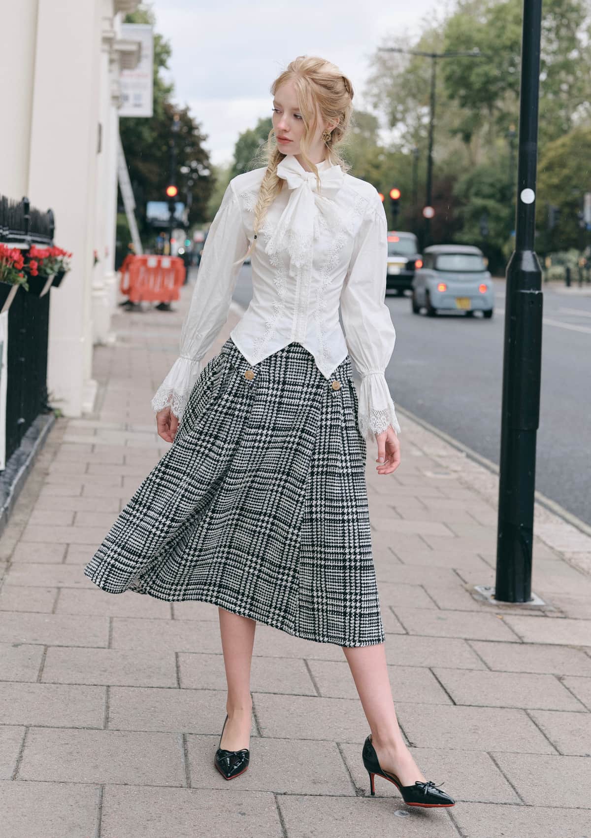 Lundenwic Plaid Tale A-Line Blouse