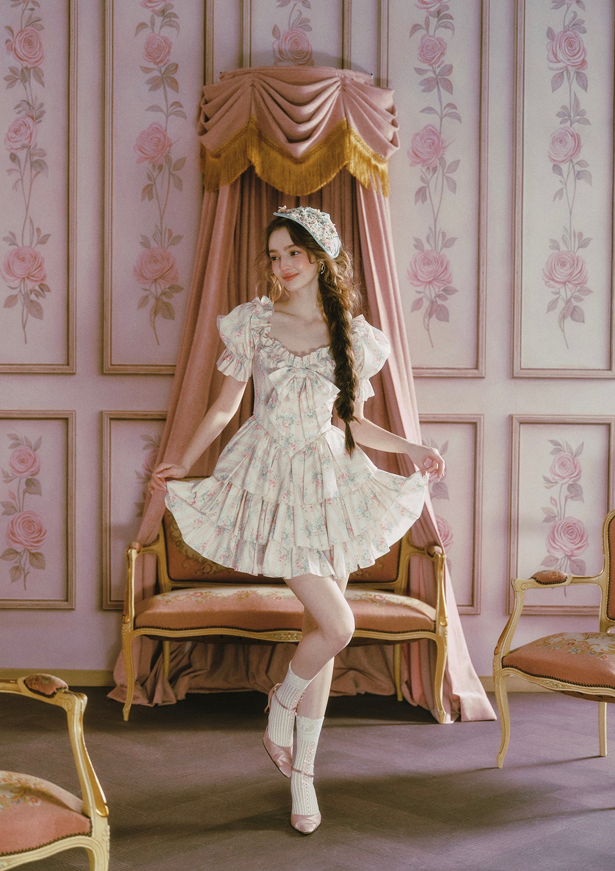 Süßes Blütenbonbon-Hauskleid