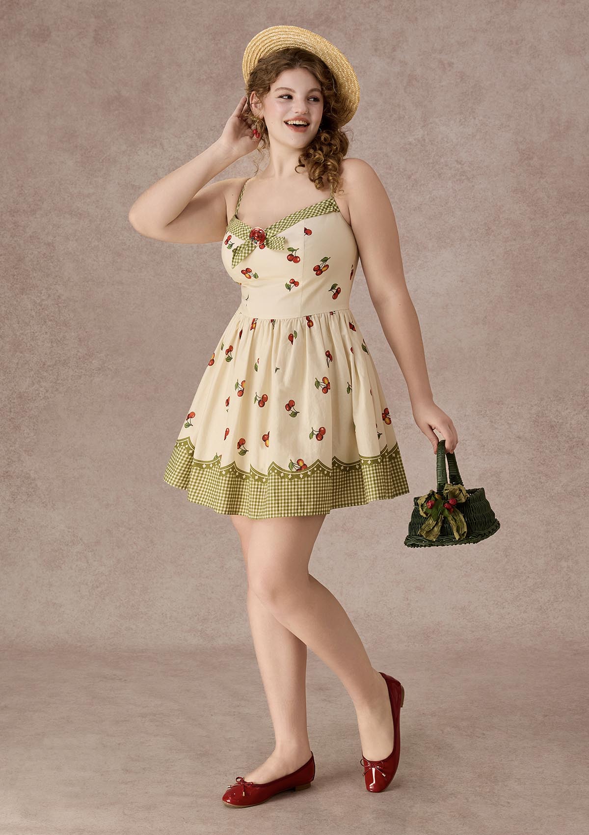 Curve&amp;Plus Wild Cherry Dress（Short）