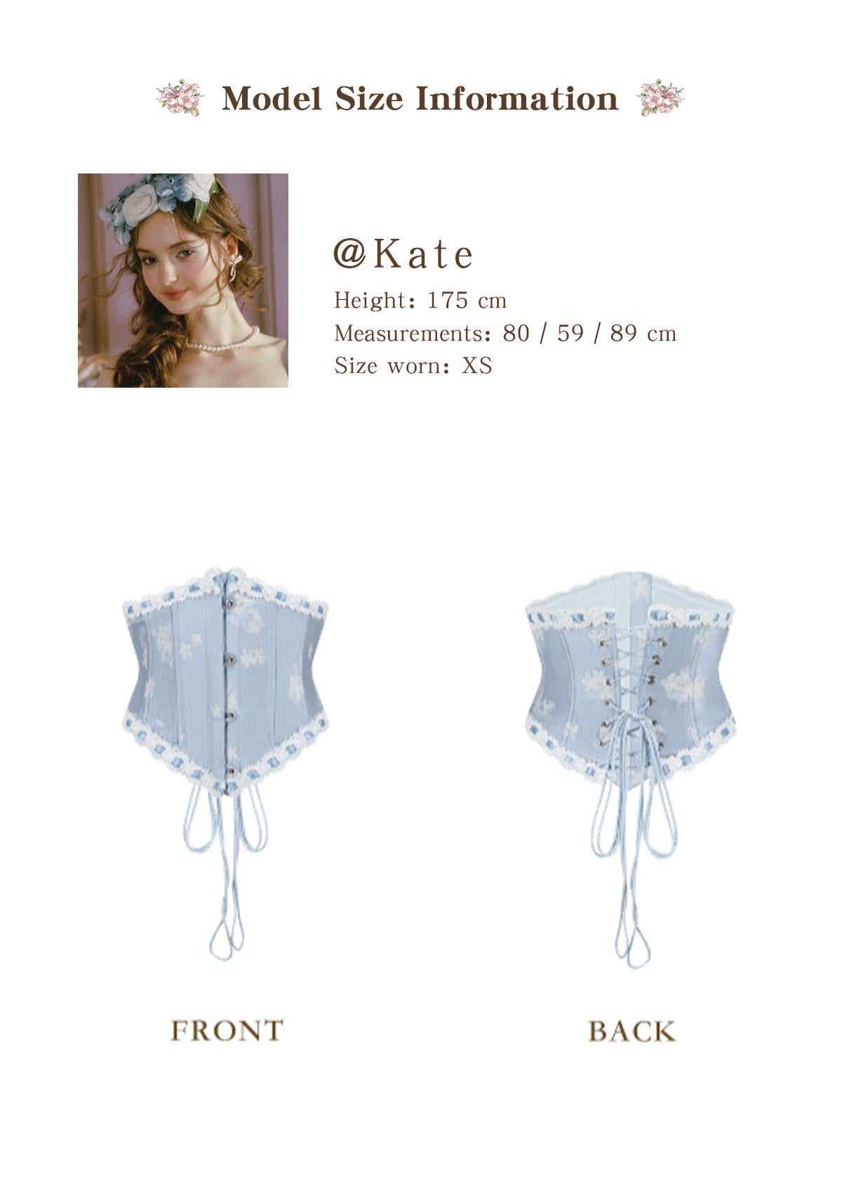 Ice Jade Flower Corset (underbust)