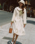 Sunlit Daisy Wool Coat (white)