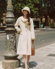 Sunlit Daisy Wool Coat (white)