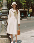 Sunlit Daisy Wool Coat (white)