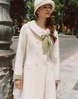 Sunlit Daisy Wool Coat (white)