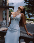 Lacemade "Moon Sea Tides" Light Blue Midi Dress with Sweetheart Neckline