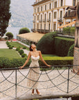 Lacemade elegant wedding guest dress - champagne floral lace summer dress