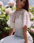 "Moon Sea Tides" light blue butterfly midi dress for engagement photoshoots