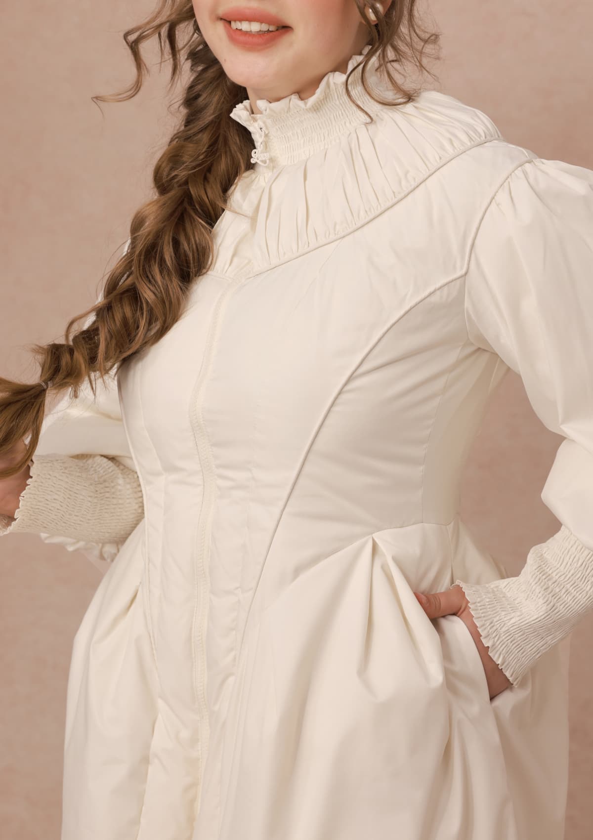 Curve&amp;Plus Warrior II Down Puffer Coat — White
