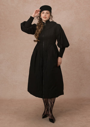 Curve&Plus Warrior II Down Puffer Coat — Black