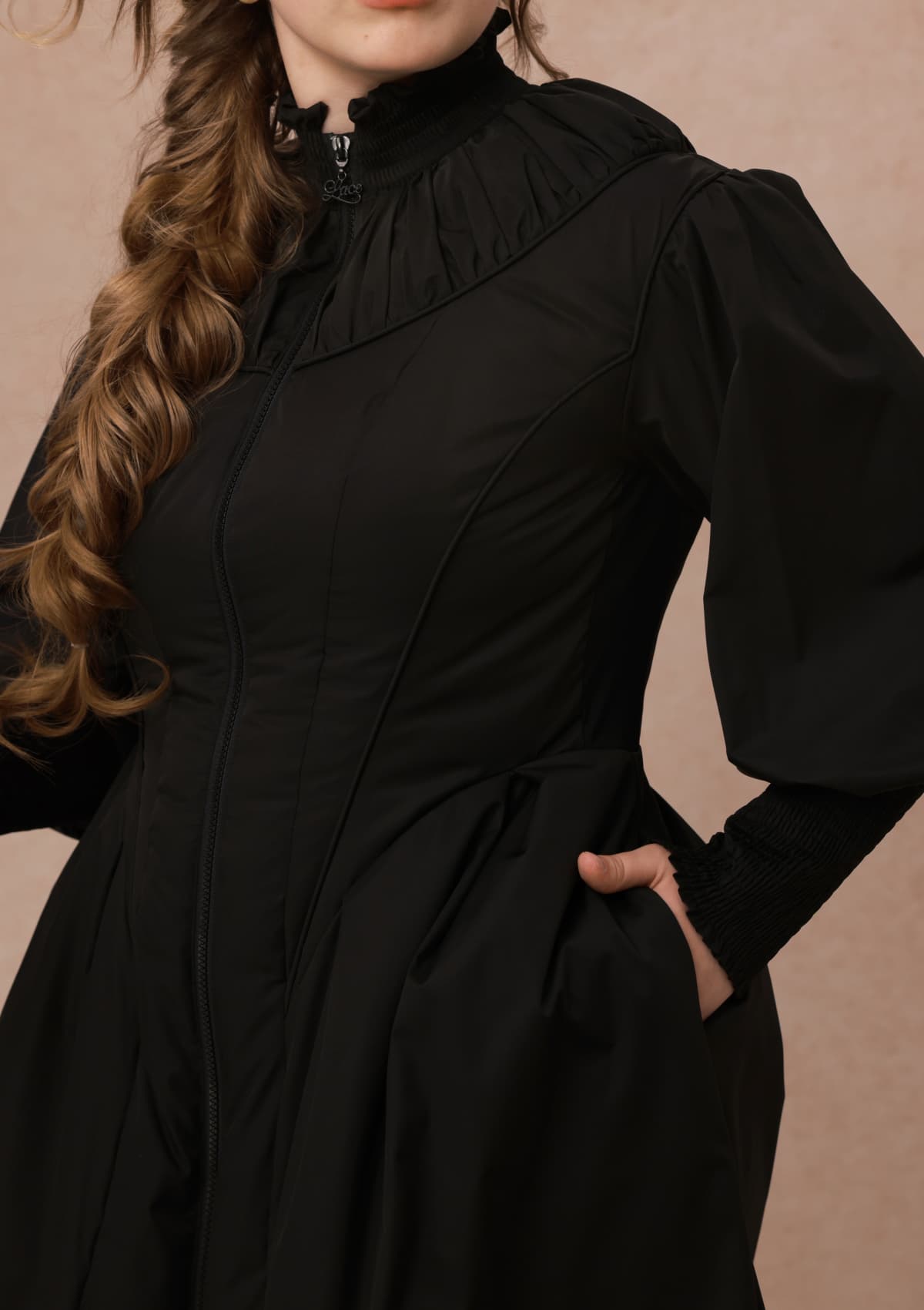 Curve&amp;Plus Warrior II Down Puffer Coat — Black