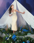 Lacemade romantic white lace dress with vintage mermaid aesthetic