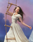 Lacemade white satin prom dress - graceful fairycore wedding aesthetic
