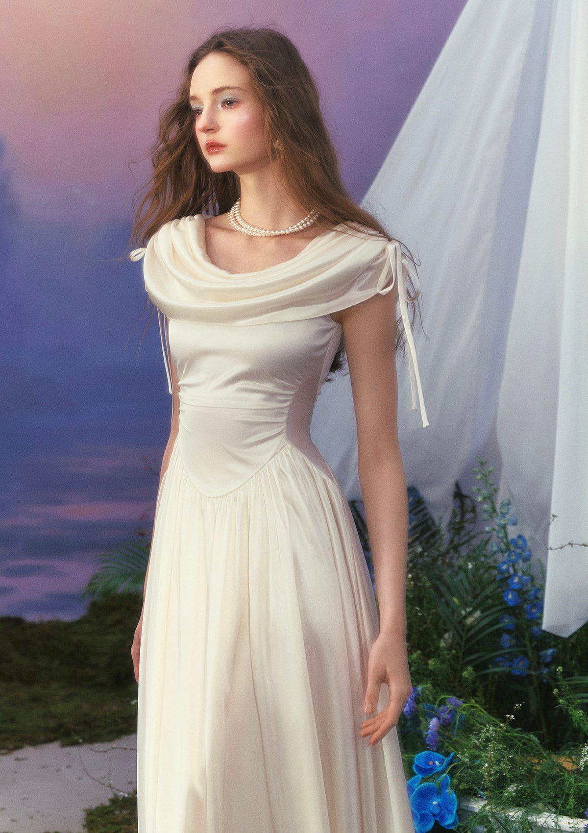 White Satin Dress | Exquisite Fairycore Dress