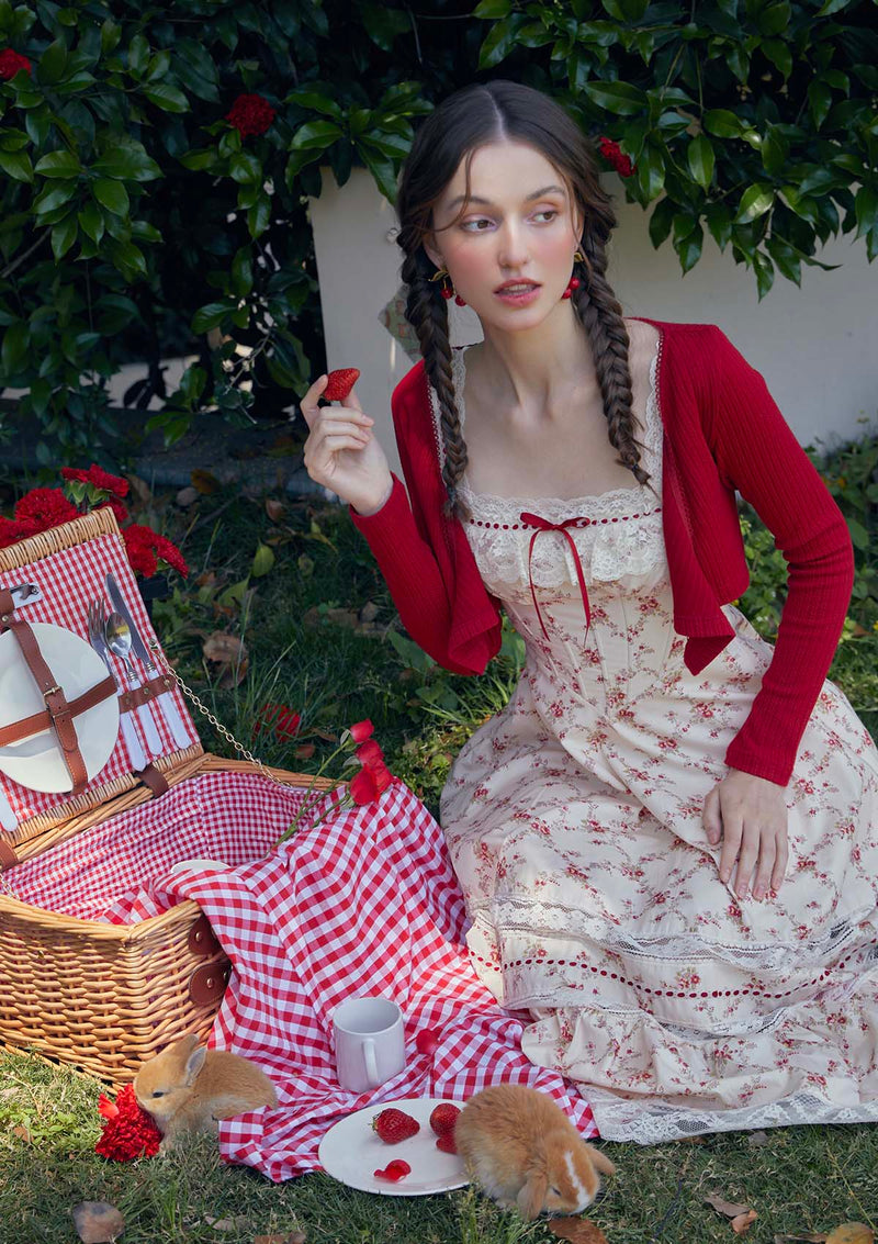 Red Garnet Corset Dress In-Stock / L Red Garnet Corset Dress In-Stock / L