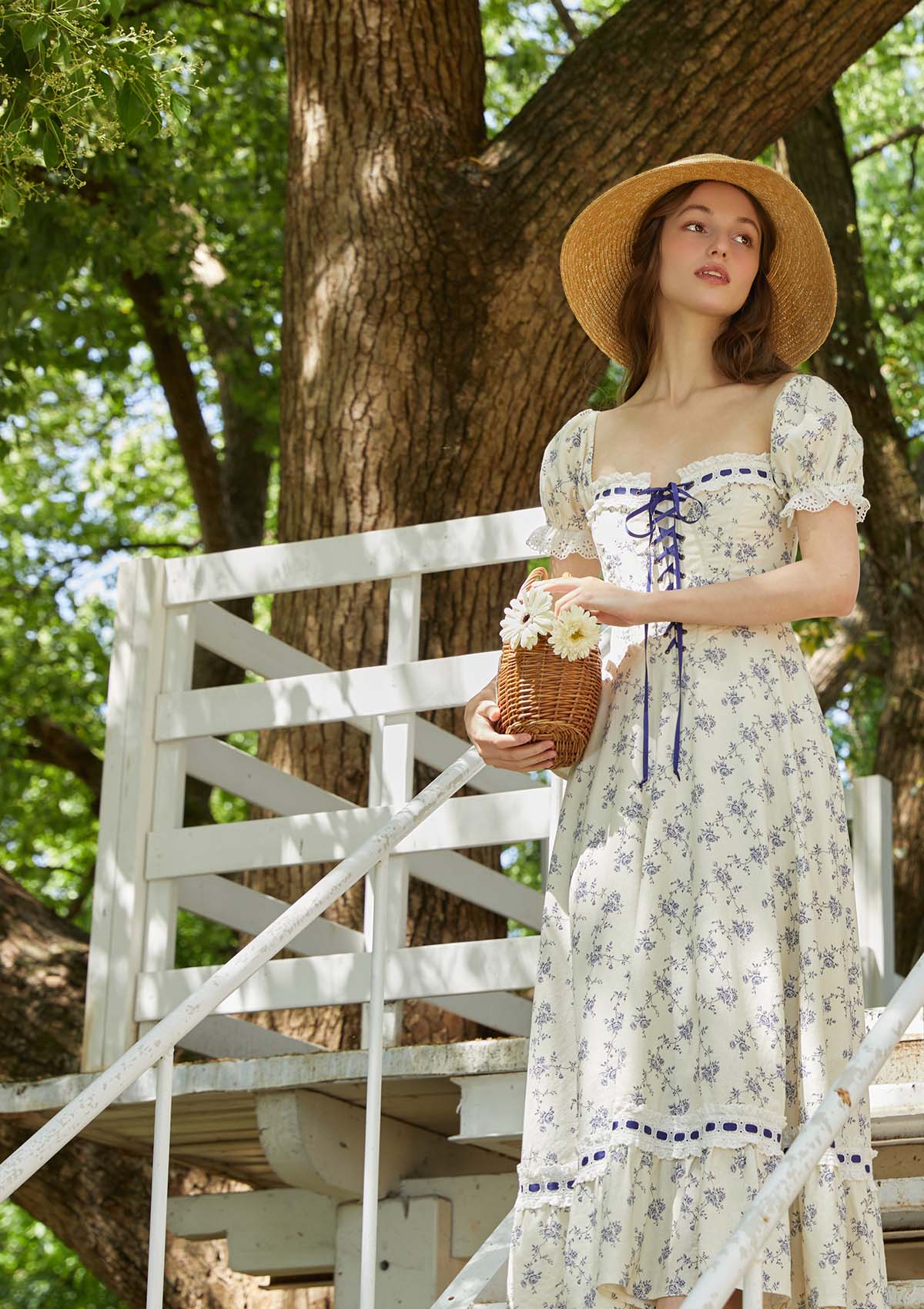 Lacemade "Petrea Volubilis" - Dainty blue floral dress for tea parties