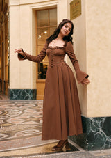 Classic Black Coffee Corset Dress