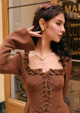 Classic Black Coffee Corset Dress