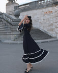 Saphirblaues Walzerkorsettkleid
