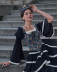 Saphirblaues Walzerkorsettkleid