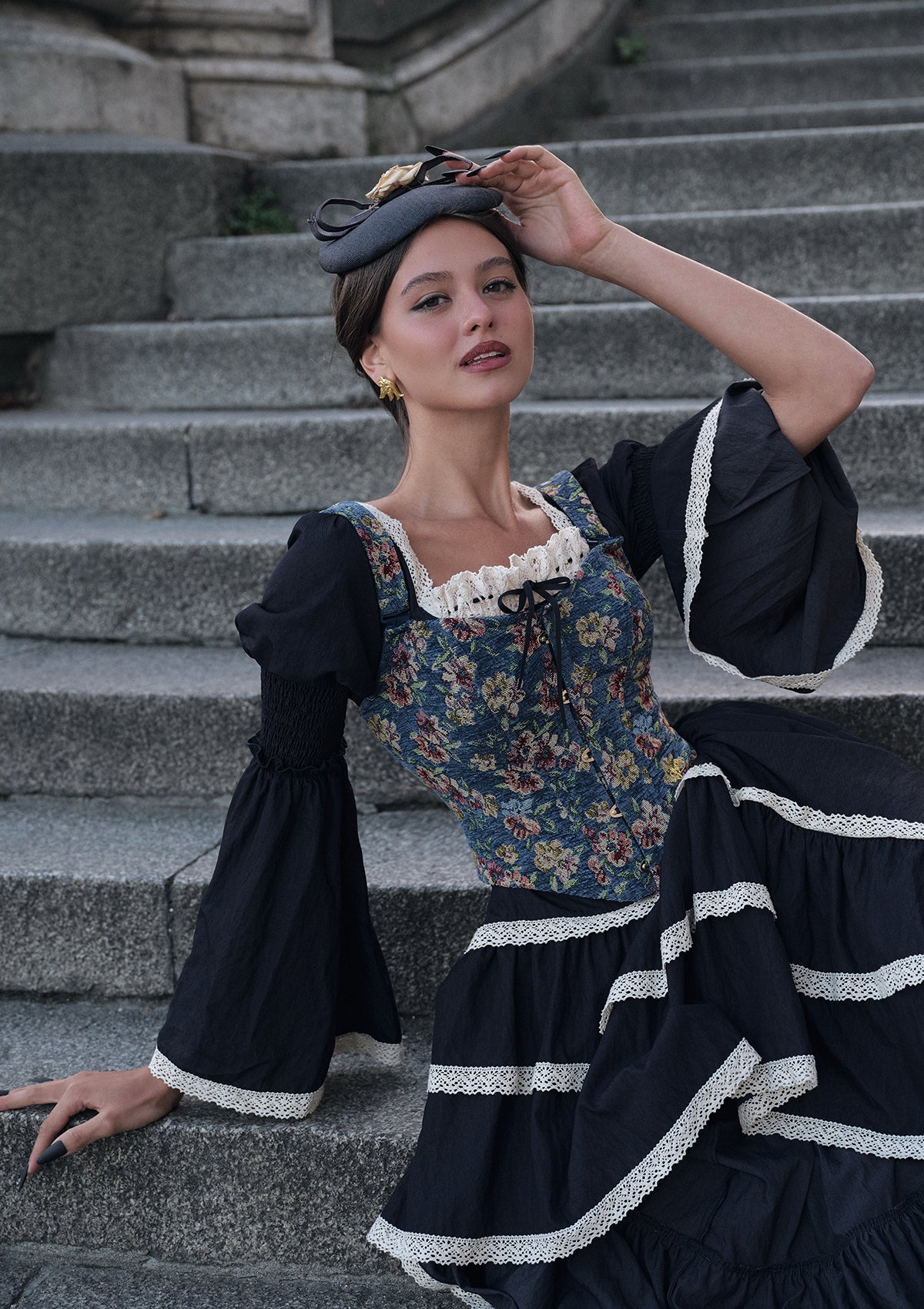 Sapphire Blue Waltz Corset Dress Pre-Order / Xs