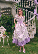 Curve & Plus Purple Jacquard Vine Corset Dress