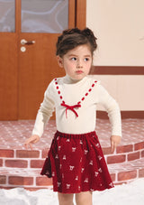 Toddler Girl Strawberry Post Office Knit Bottom Shirt