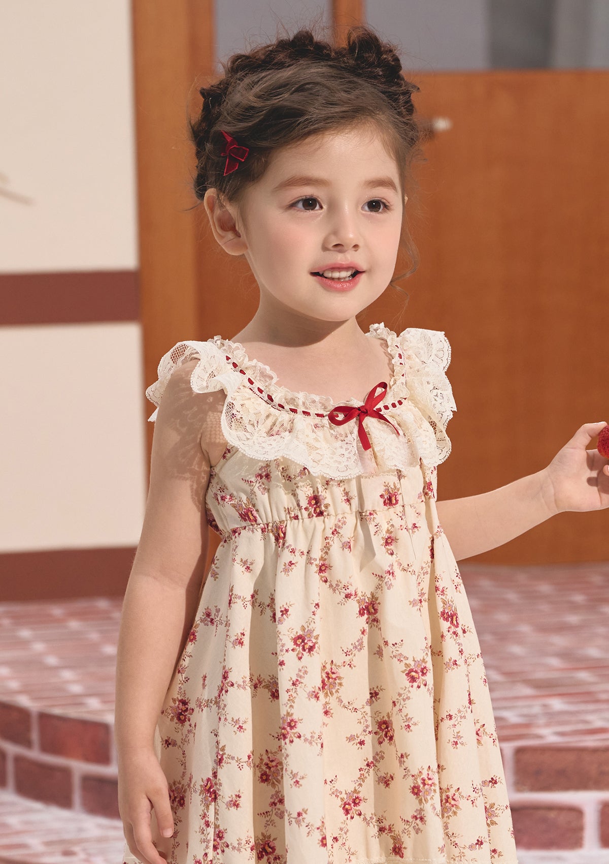 Kız Çocuk Kırmızı Garnet Elbise