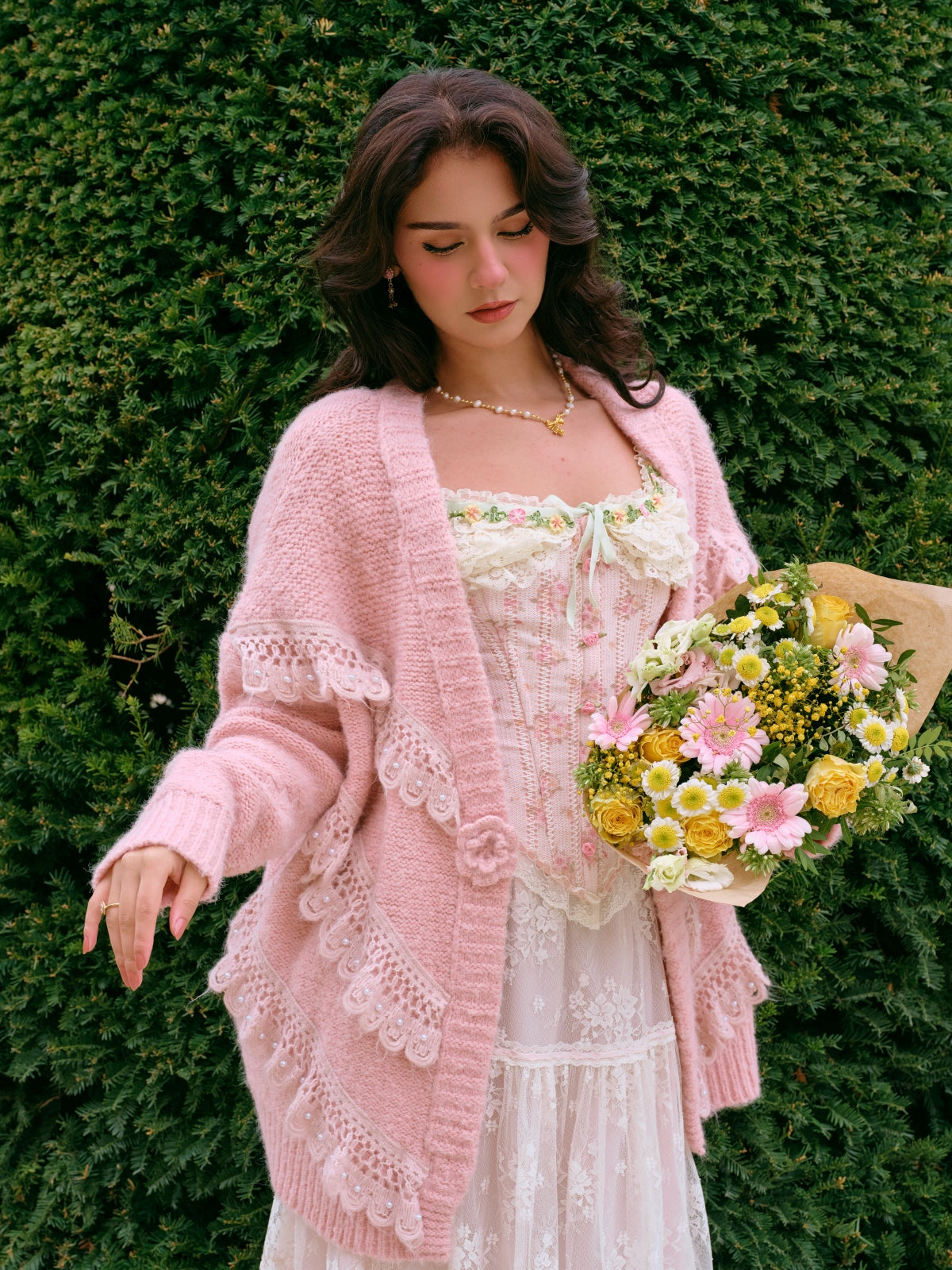Meno's Letter Knit Cardigan