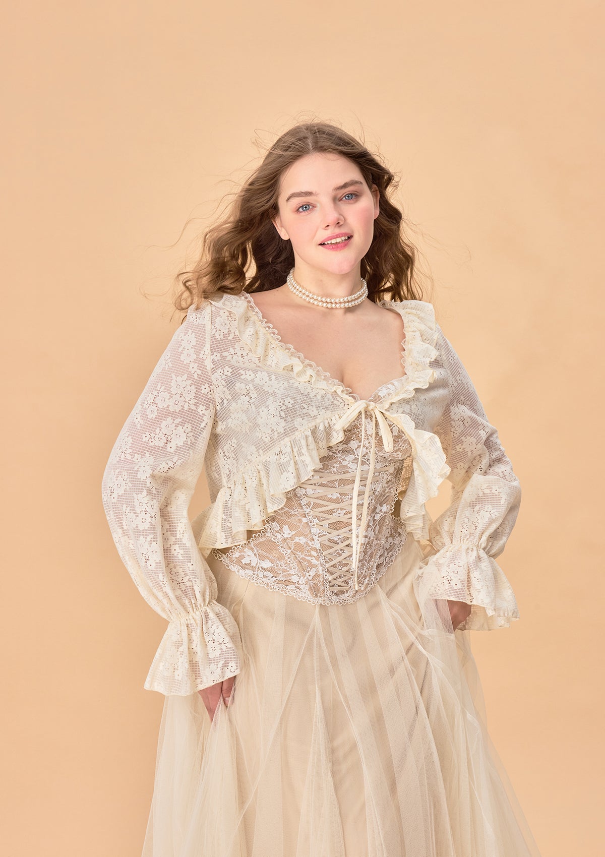 suzen】Stella Strap Lace Cardigan
