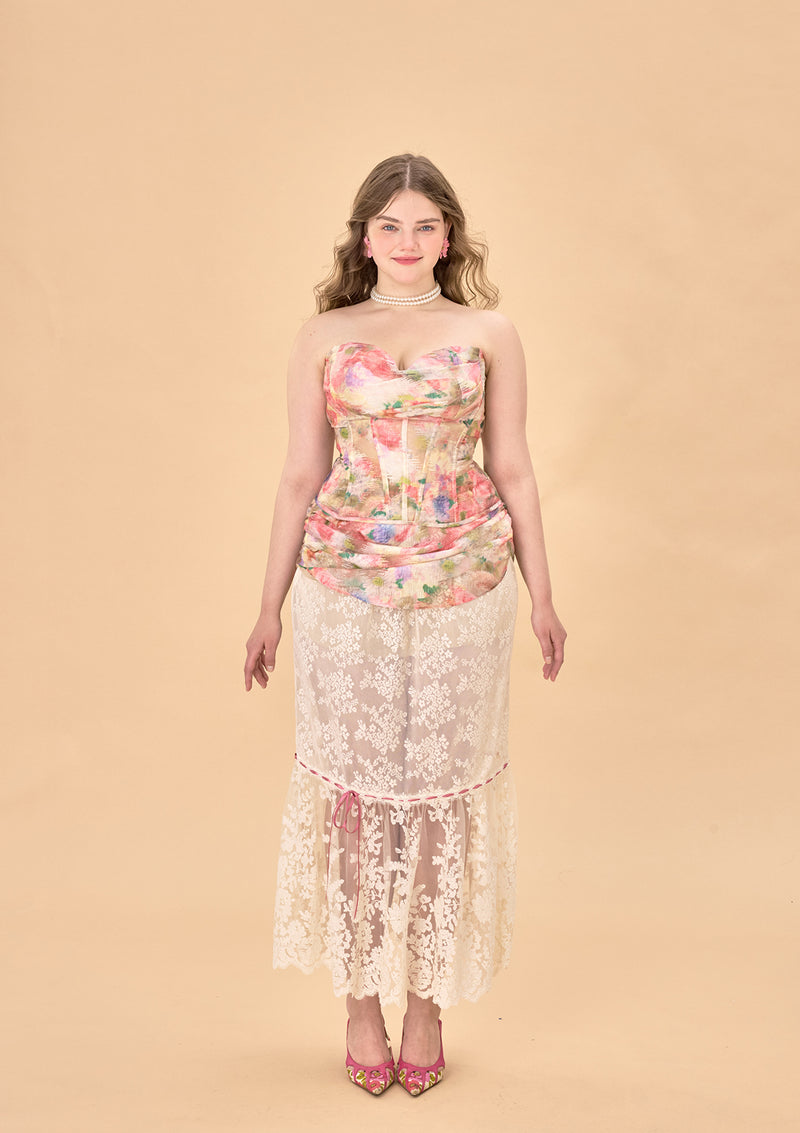 Curve & Plus Floral Mirror Skirt