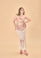 Curve & Plus Floral Mirror Skirt