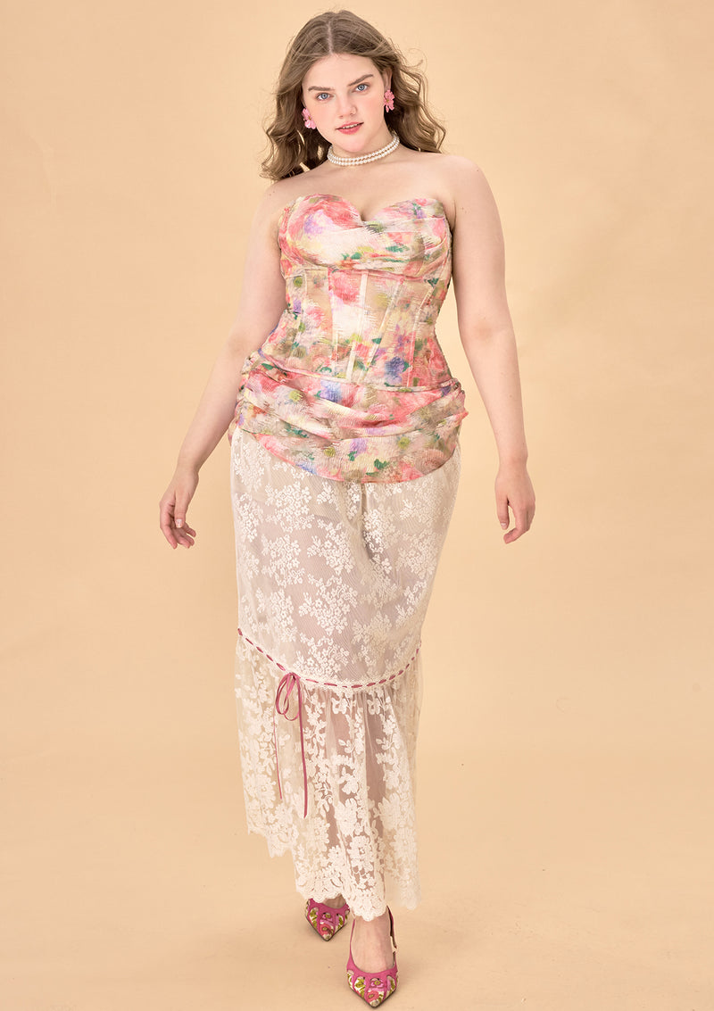 Curve & Plus Floral Mirror Skirt