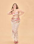 Curve & Plus Floral Mirror Corset