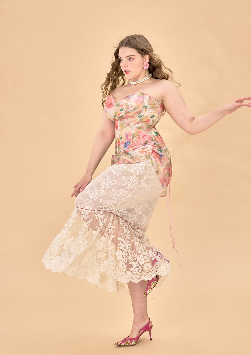 Curve & Plus Floral Mirror Skirt