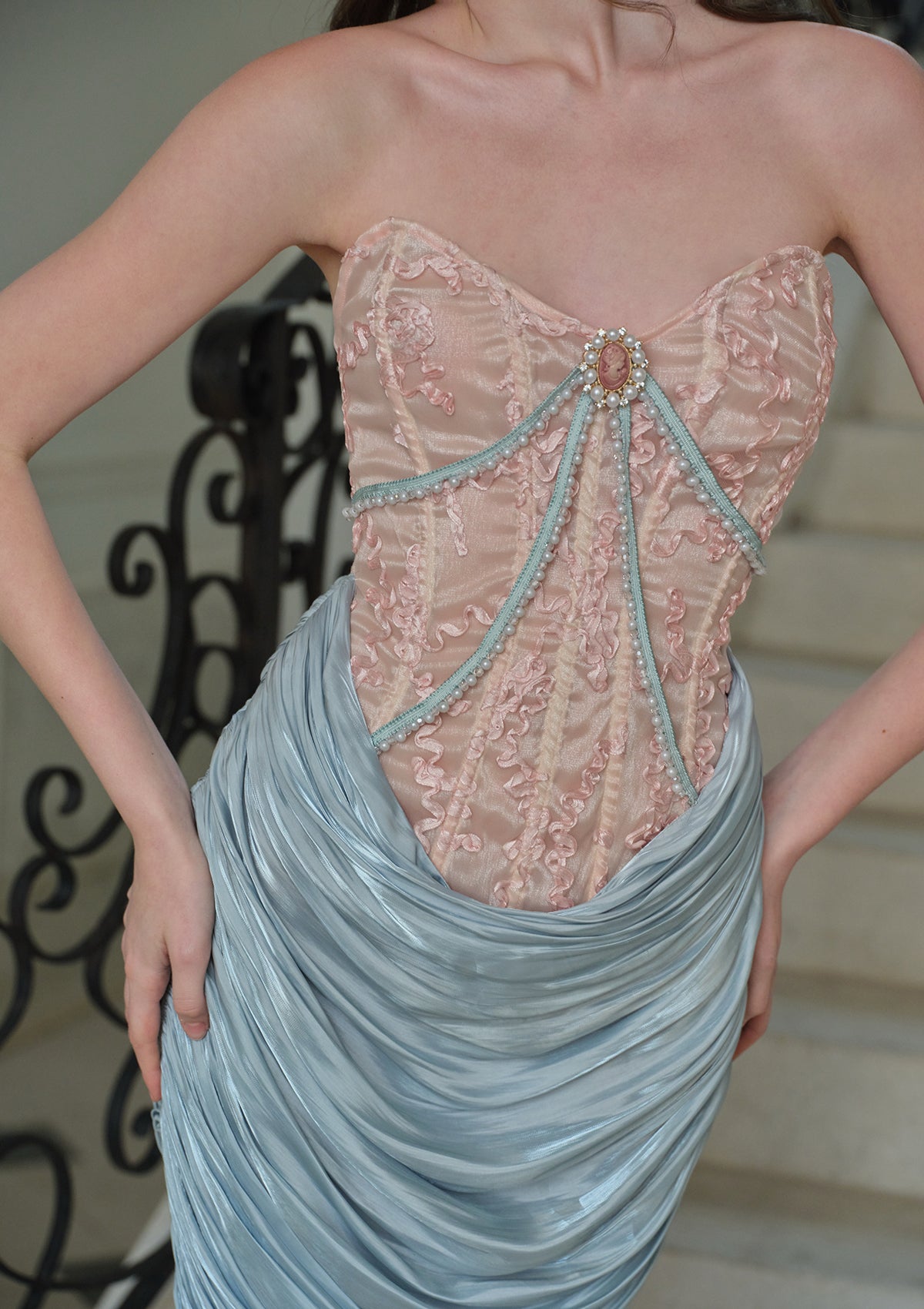 Colored Glaze Corset Dress
