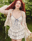 Blaues Kirschblütenkleid