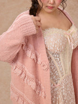 Curve&Plus Meno's Letter Knit Cardigan
