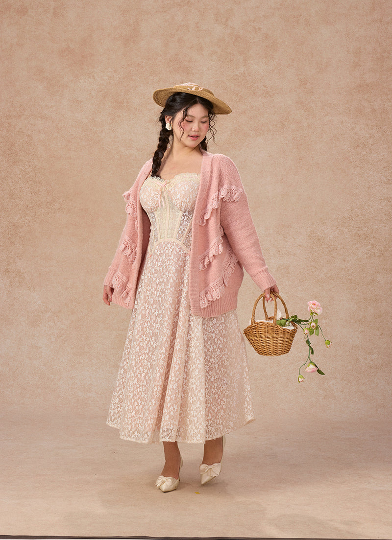 Curve&Plus Meno's Letter Knit Cardigan