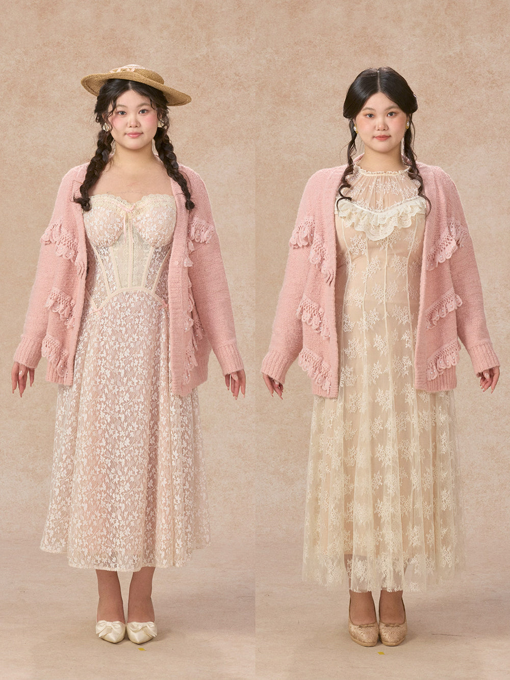 Curve&Plus Meno's Letter Knit Cardigan
