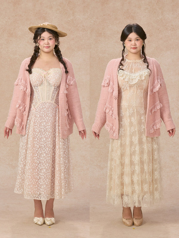 Curve&Plus Meno's Letter Knit Cardigan