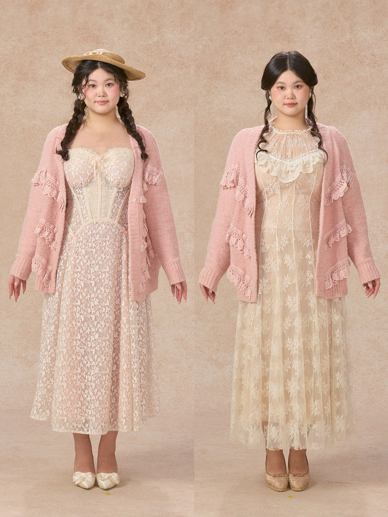 Curve&Plus Meno's Letter Knit Cardigan