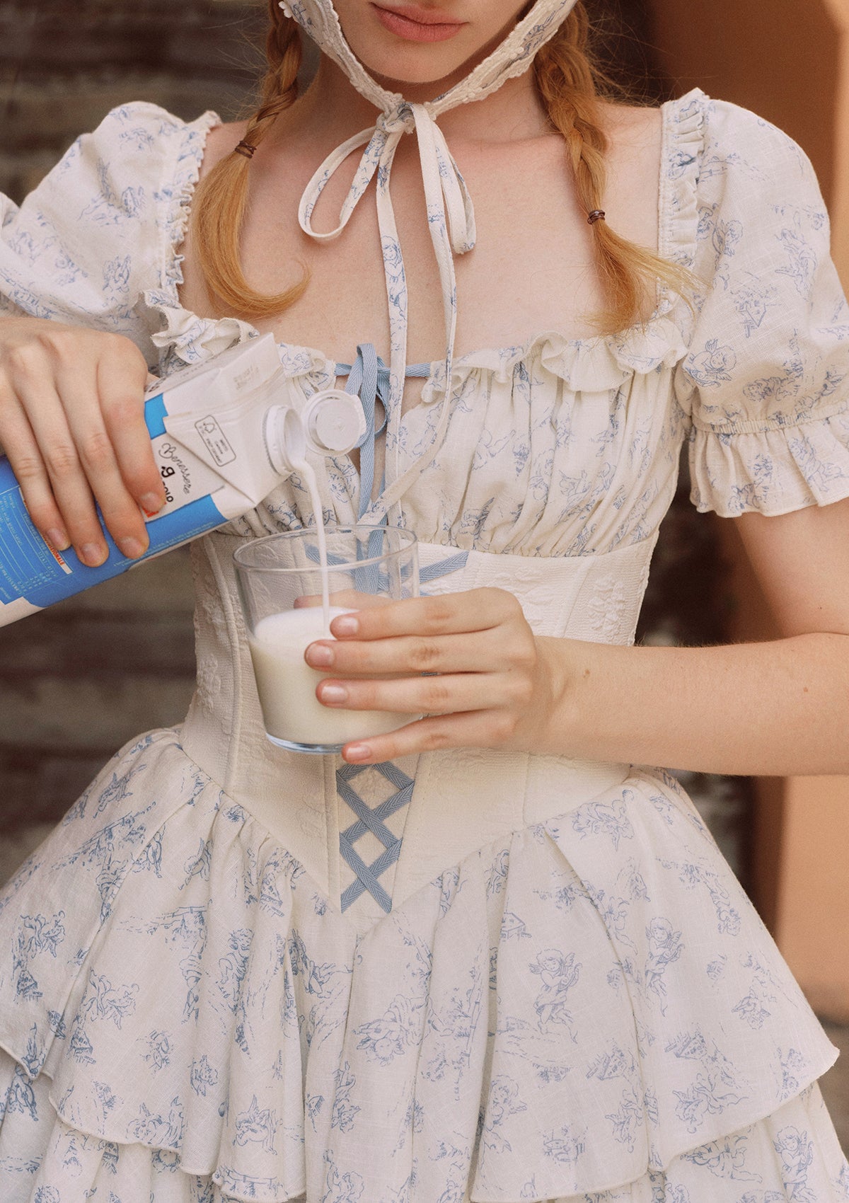 Blaues Puppenhaus Korsettkleid (Kurz)