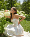 Liebes-Blumen-Noten-Korsettkleid