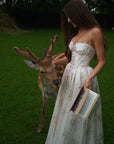 Liebes-Blumen-Noten-Korsettkleid