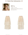 Cottagecore aesthetic white lace maxi skirt by Lacemade