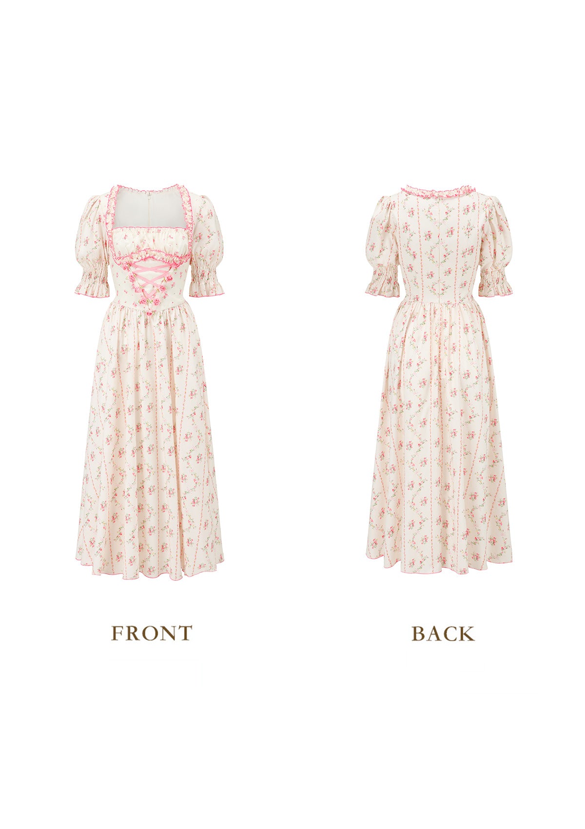 Viktorie White Polyester Brocade & Rose Floral Net Corset