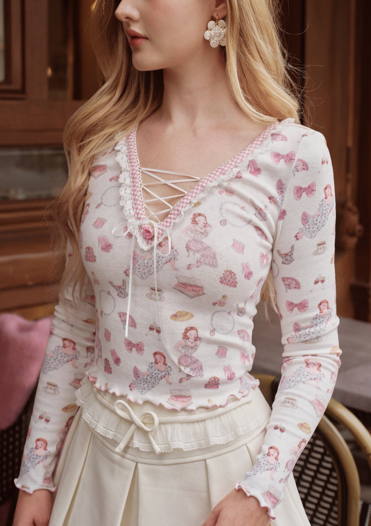 Girl's Notebook Knit Top