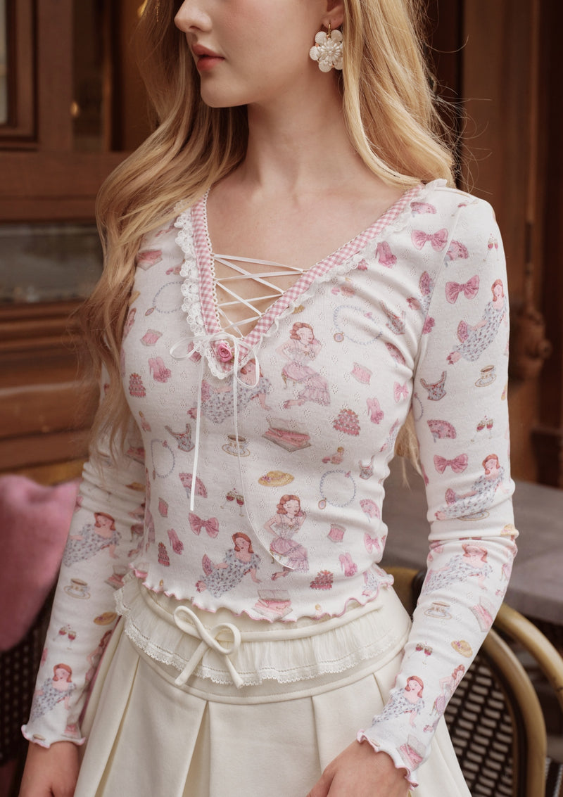 Girl's Notebook Knit Top